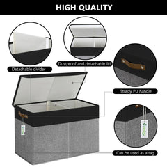 Bagnizer Large Toy Storage Box removable divider showing two compartments