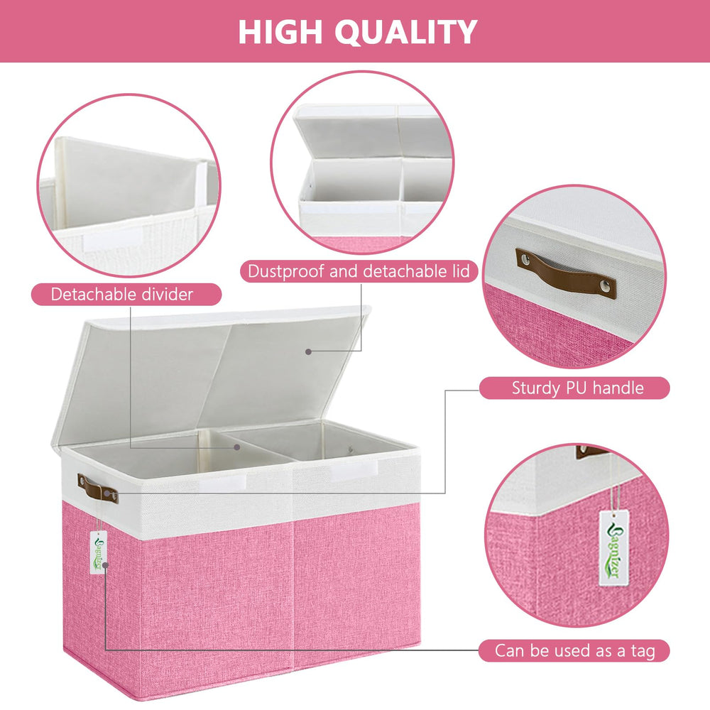 Bagnizer linen fabric toy box complements nursery decor