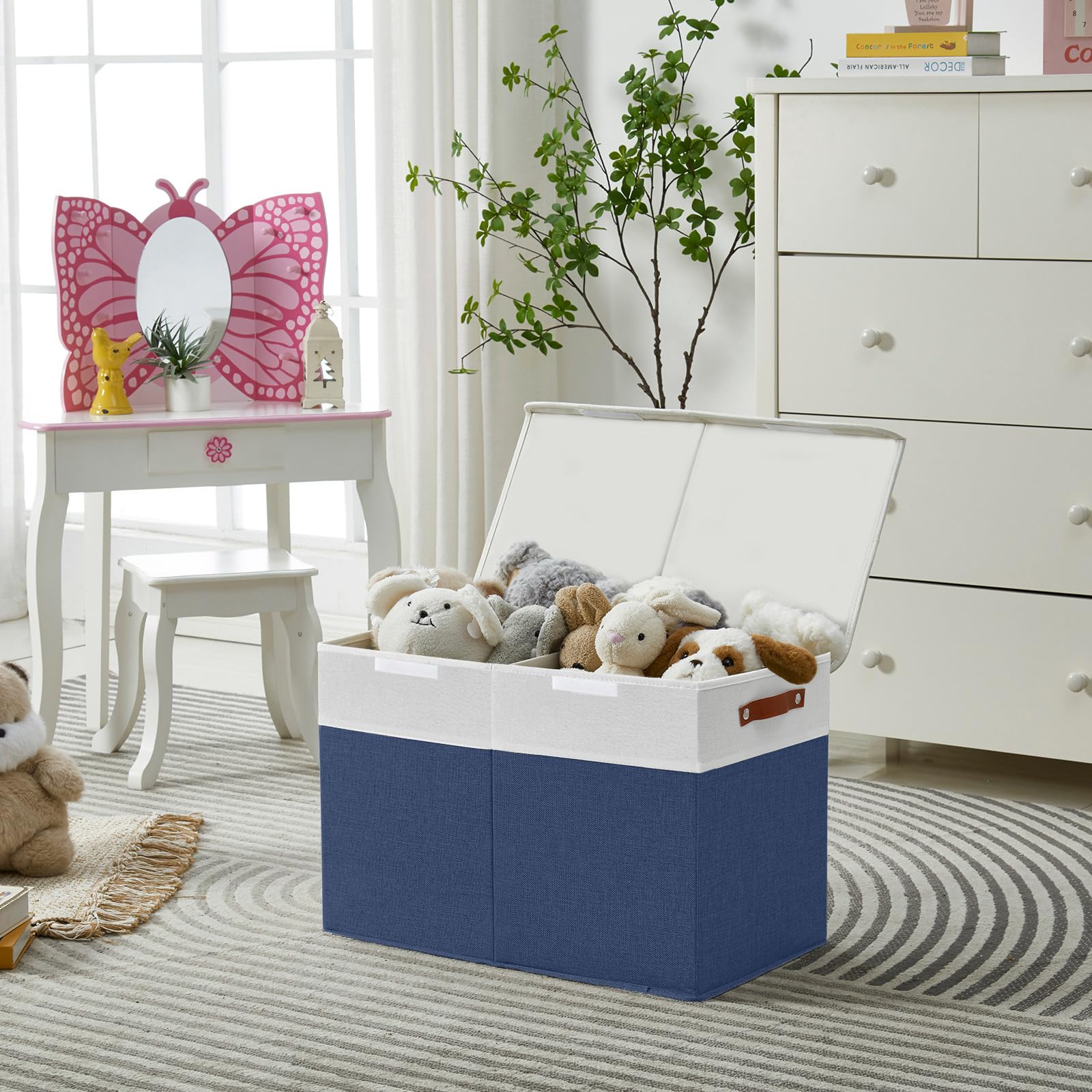 Bagnizer storage box divider removable enabling two compartments or a single large space.