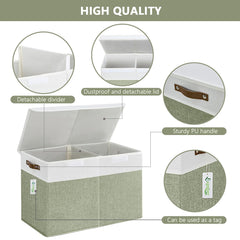 Bagnizer toy storage with removable divider offers two compartments or one large space