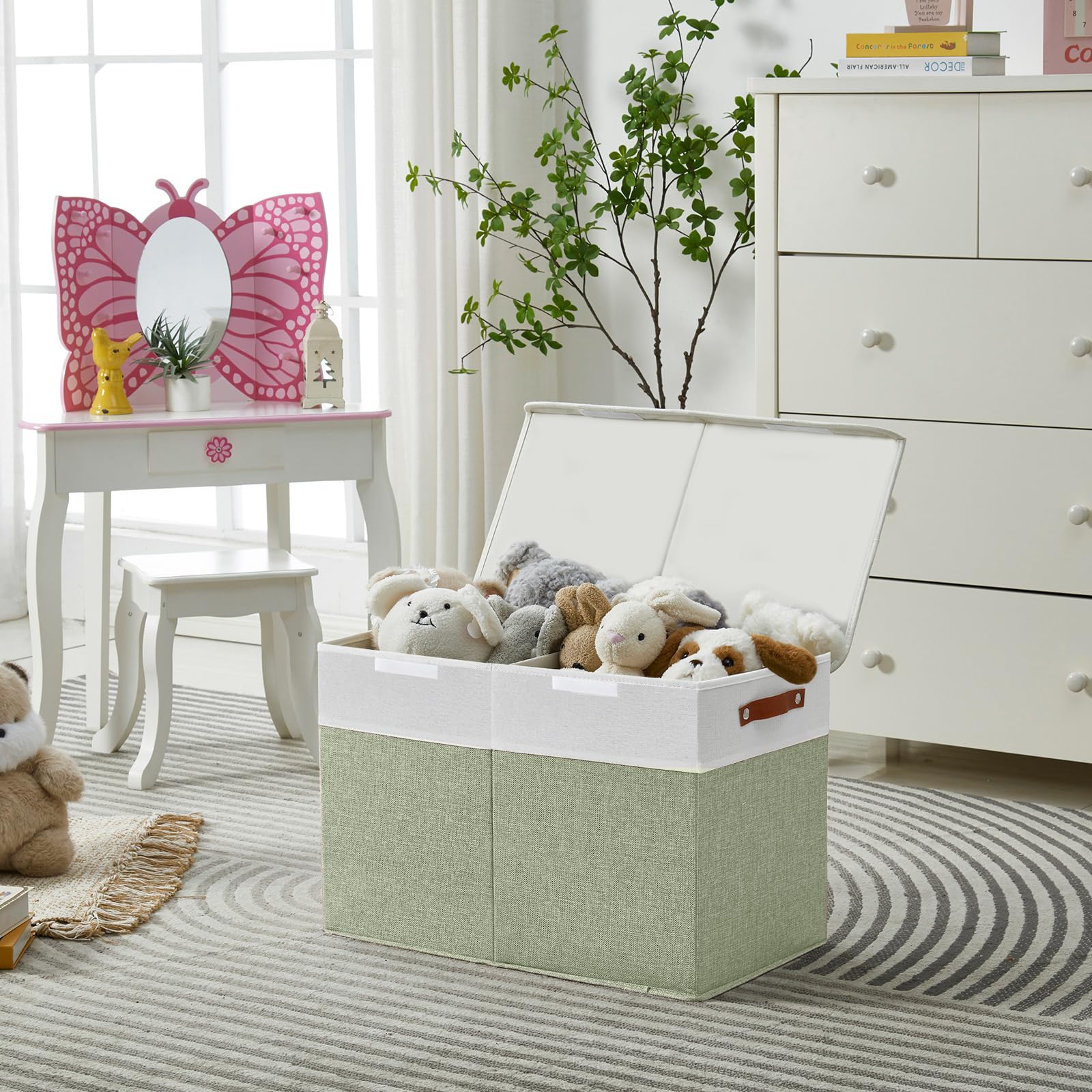 Bagnizer large storage box with sturdy PU handles for easy transport