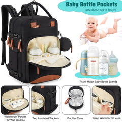 BAGPARKK diaper bag backpack laptop pocket keeps work essentials protected on the go.