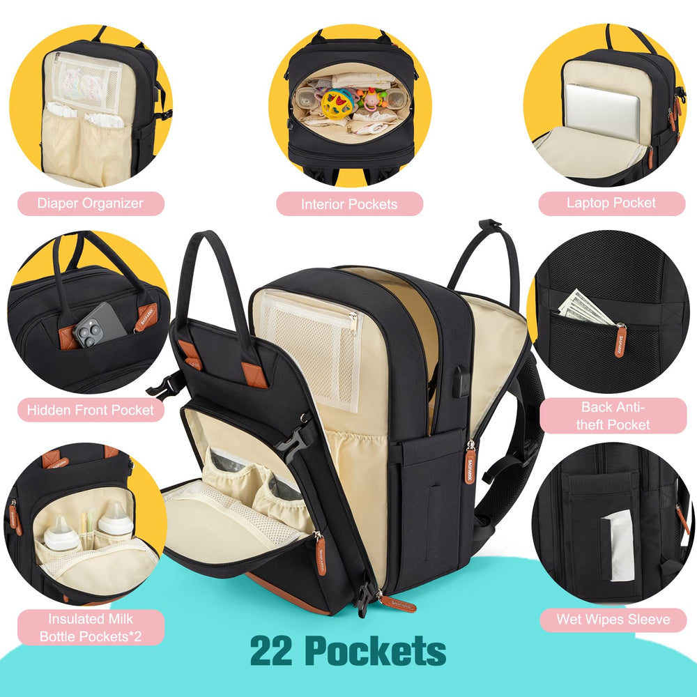 BAGPARKK diaper bag backpack pacifier case keeps two pacifiers clean and accessible.