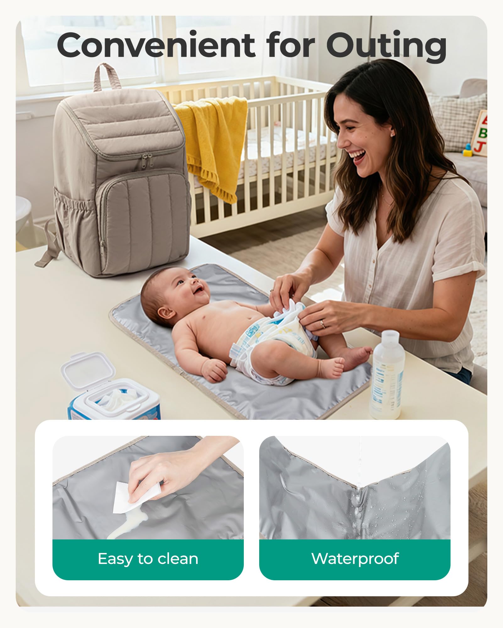 BAGSMART diaper backpack travel-ready, versatile for trips and everyday outings