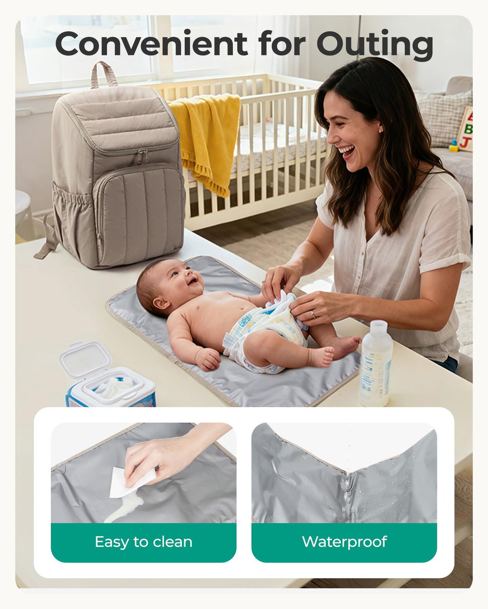 BAGSMART diaper backpack travel-ready, versatile for trips and everyday outings