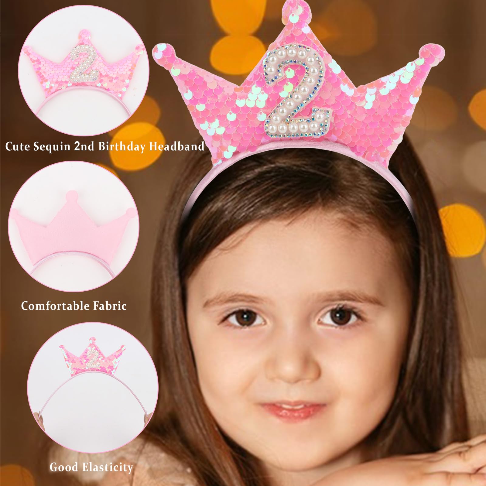 BAHABY crown headband five-inch diameter fits two-year-olds comfortably