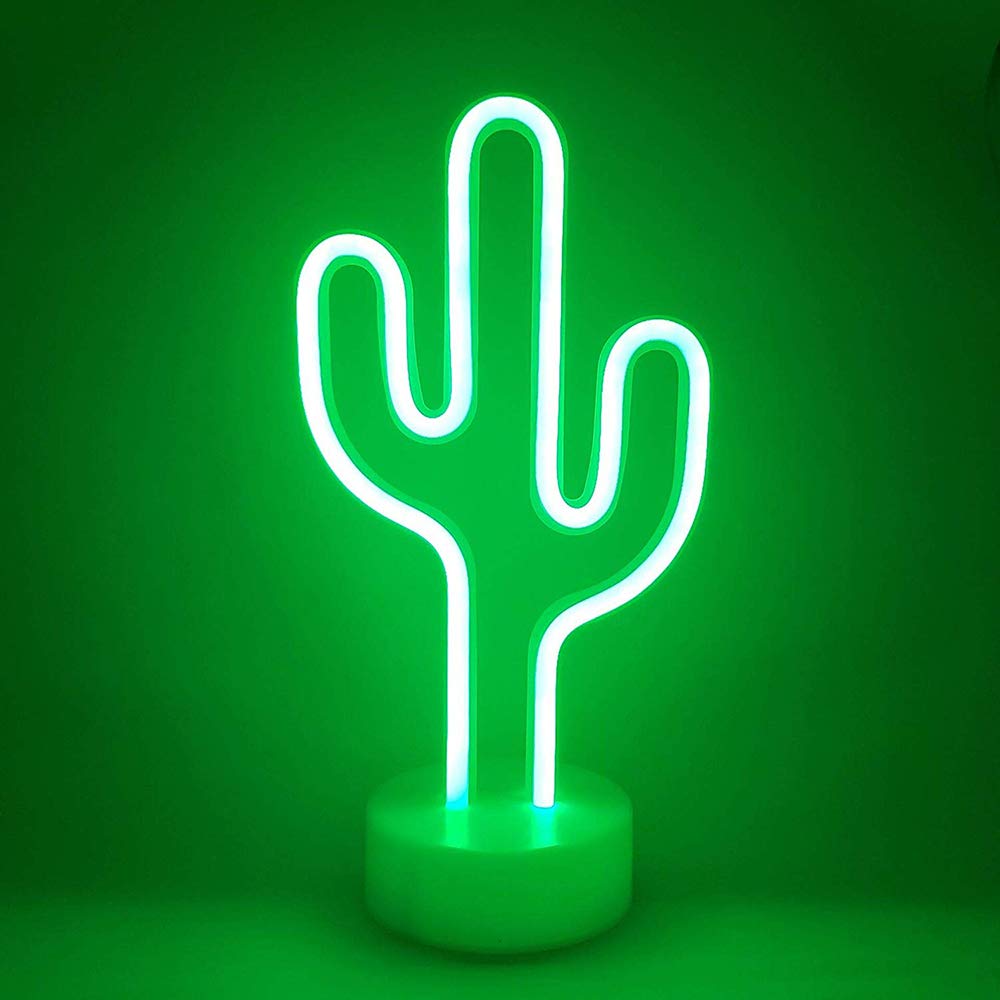 Bailey green cactus neon light safe plastic design