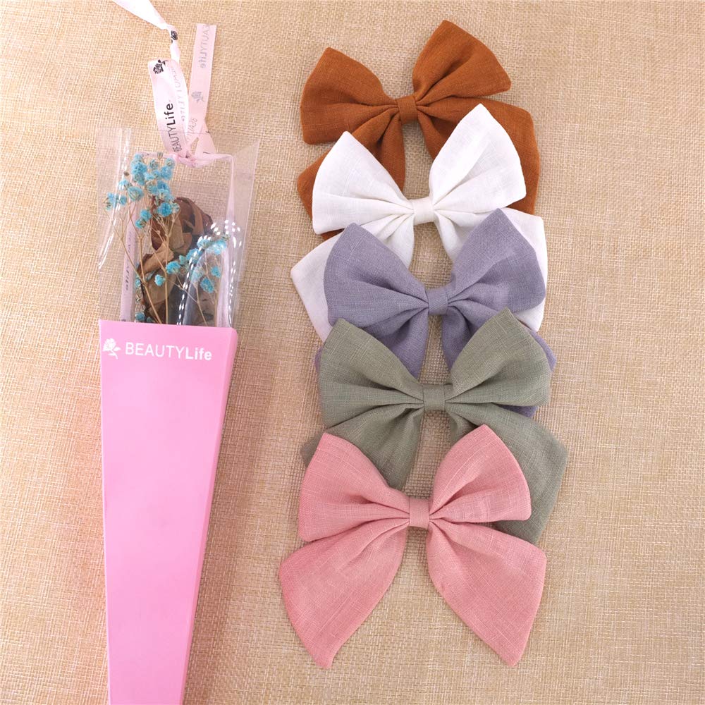 Bailey Original Linen Bow Clip old gold warm hue for vintage outfits