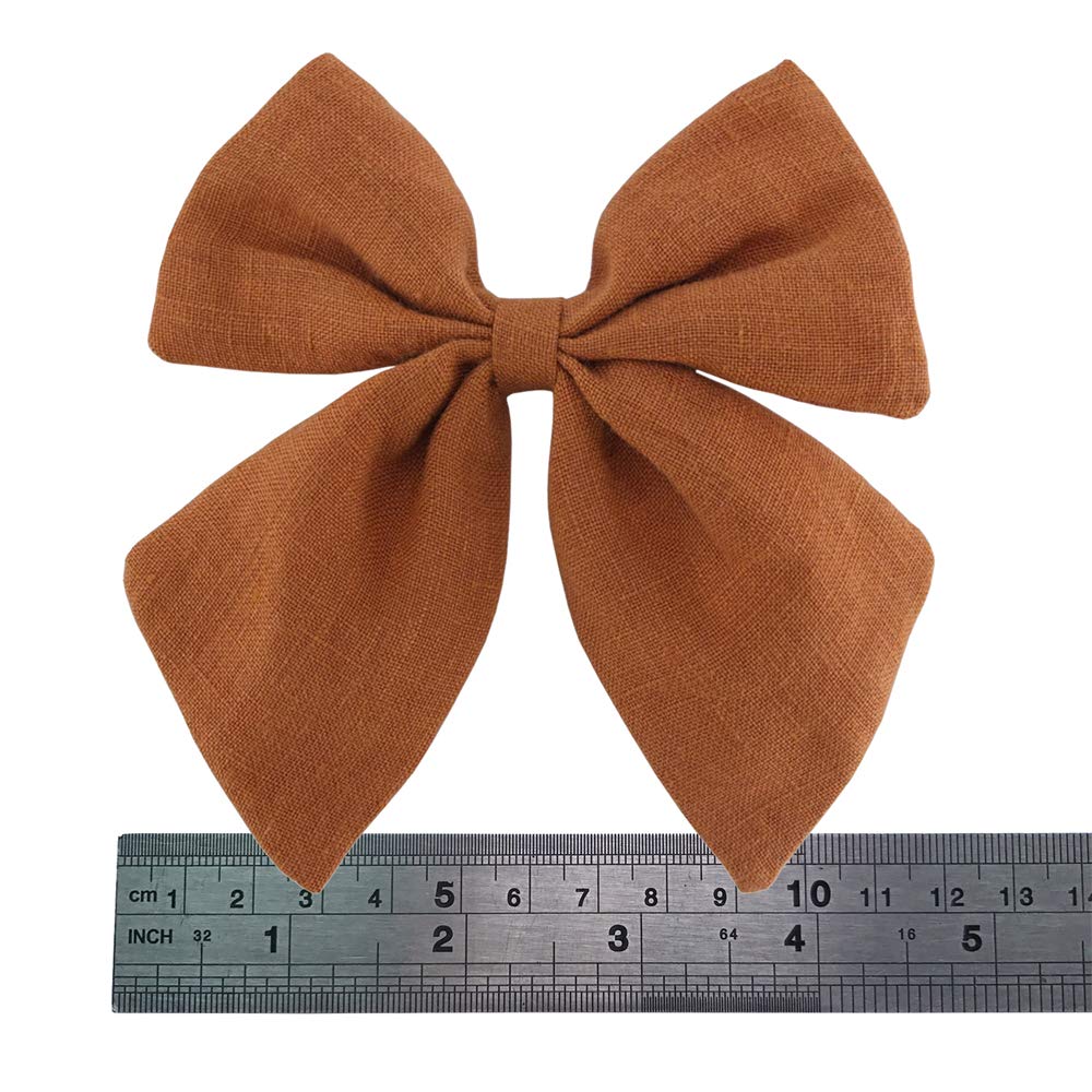 Bailey Original Linen Bow Clip peach soft pop for sunny days