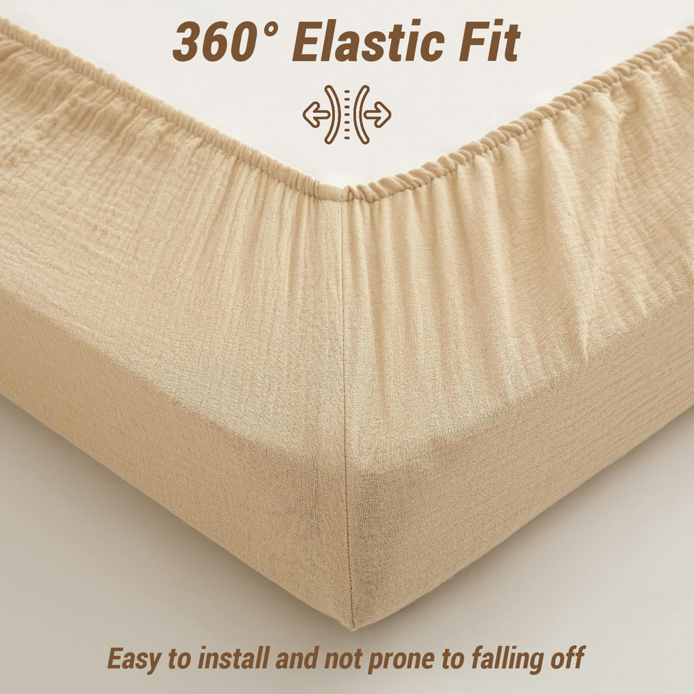 Bailix 360-elastic-fit crib sheet secures snug fit on standard mattresses.