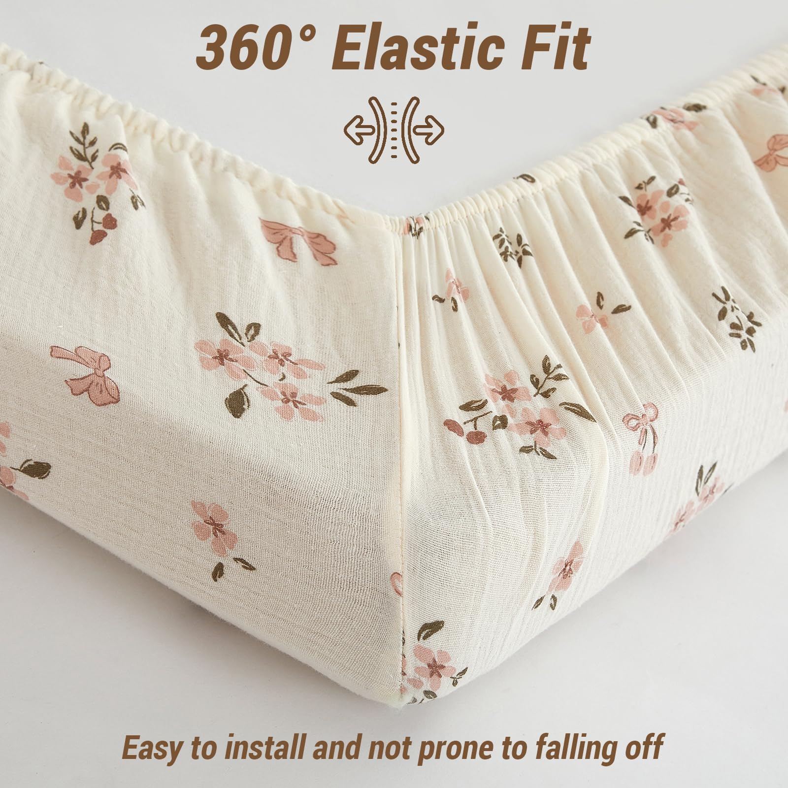 Bailix neutral pattern crib sheet coordinates with any nursery