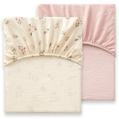 Bailix heavyweight muslin crib sheet texture close-up for soft breathable comfort