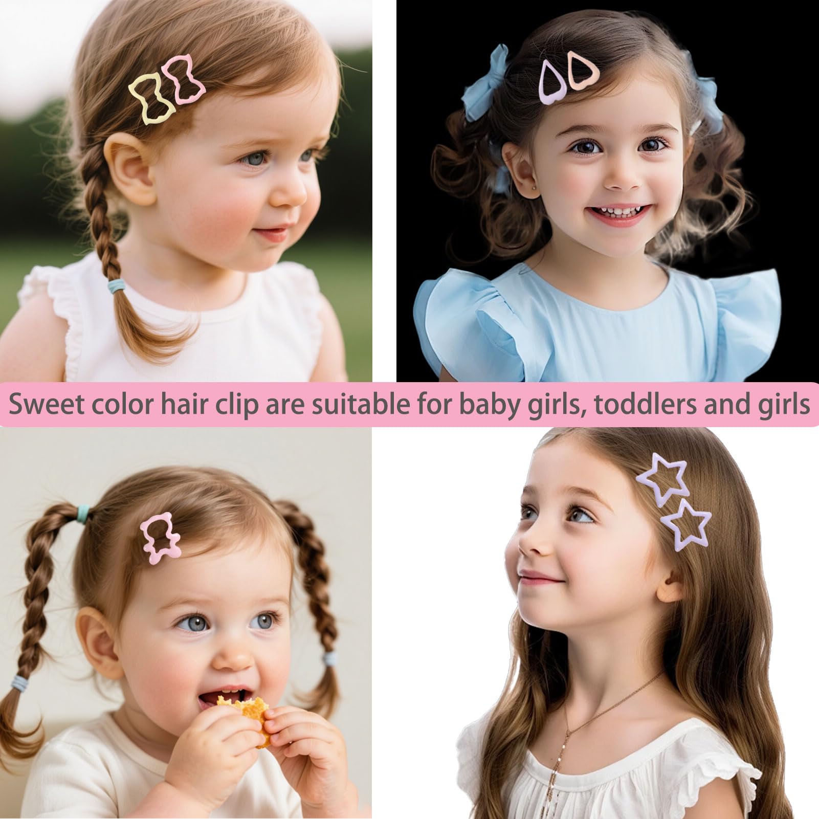 BAISEN lace-rectangle clips highlight delicate styling for formal or casual looks