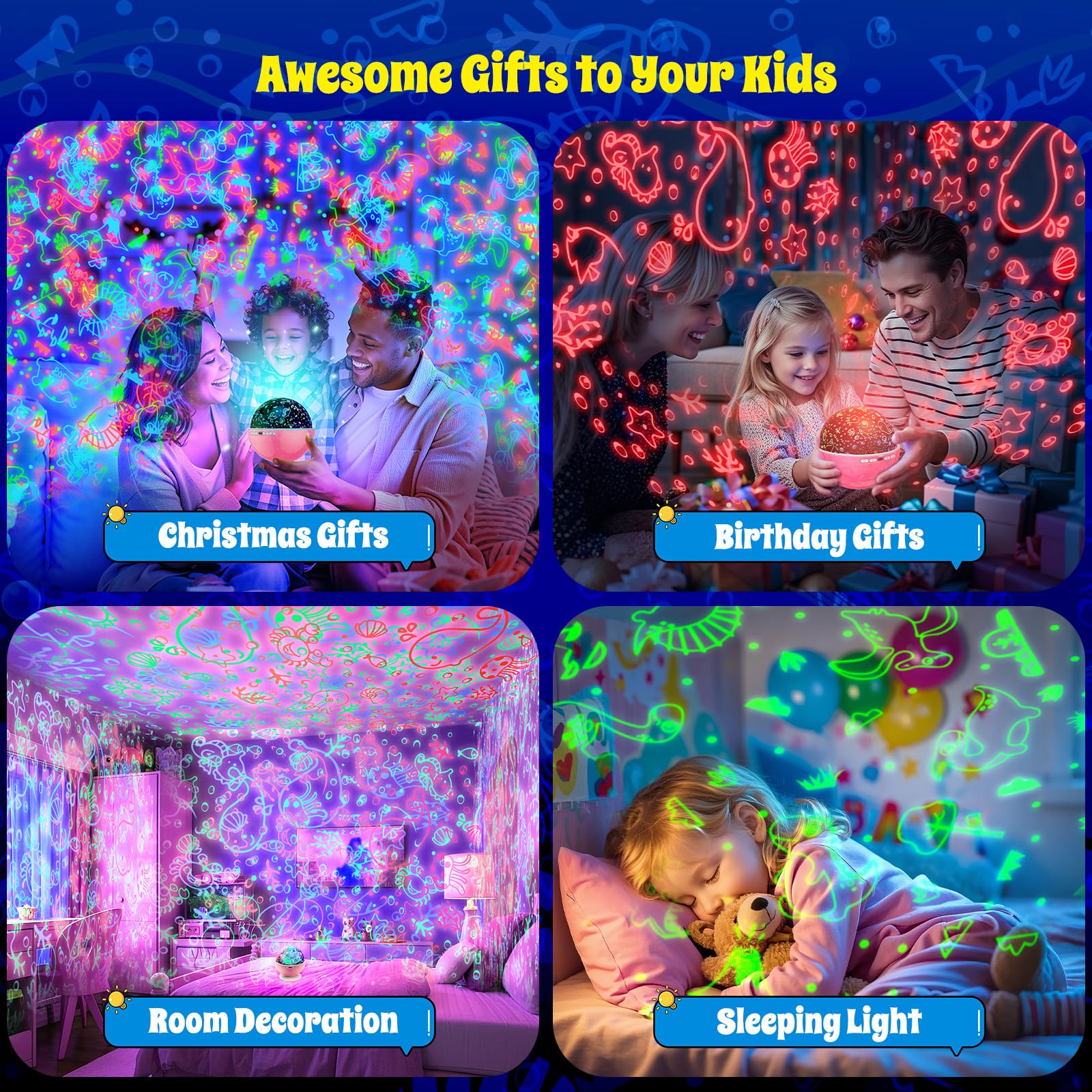 BAISIQILB Kids Star Night Light bedroom ambience for kids