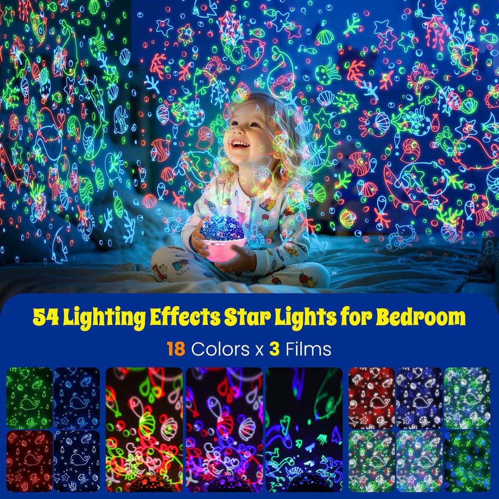 BAISIQILB Kids Star Night Light remote control showing easy remote customization