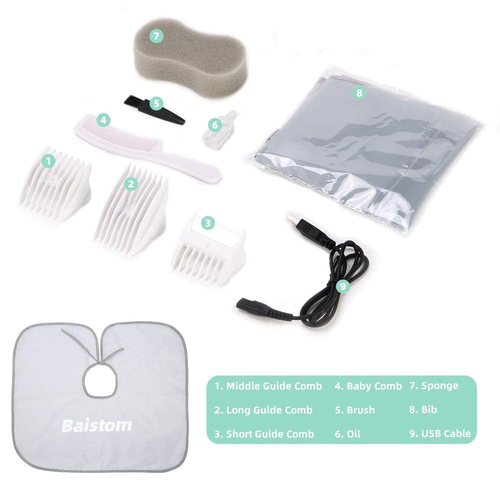 Baistom Baby Hair Clippers in-use image shows family-friendly grooming at home