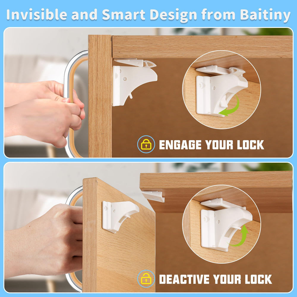 Baitiny strong-adhesive cabinet locks demonstrate durable hold.