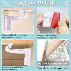 Baitiny tool-free installation peel-and-stick latch ready for quick setup.