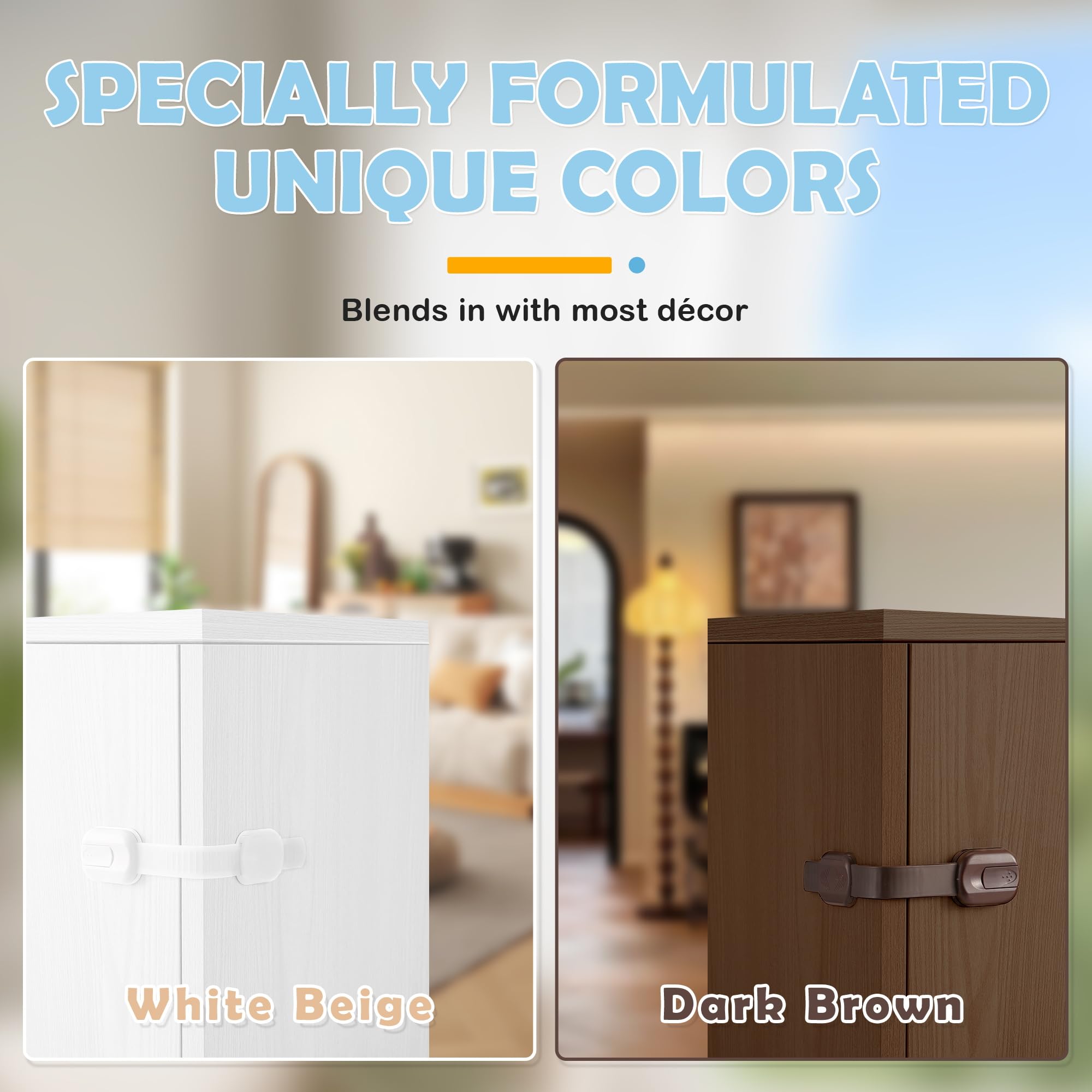 Baitiny white cabinet lock on door with smooth edges