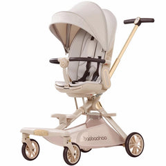 BAKISU lightweight stroller wagon folded for compact airport travel and storage.