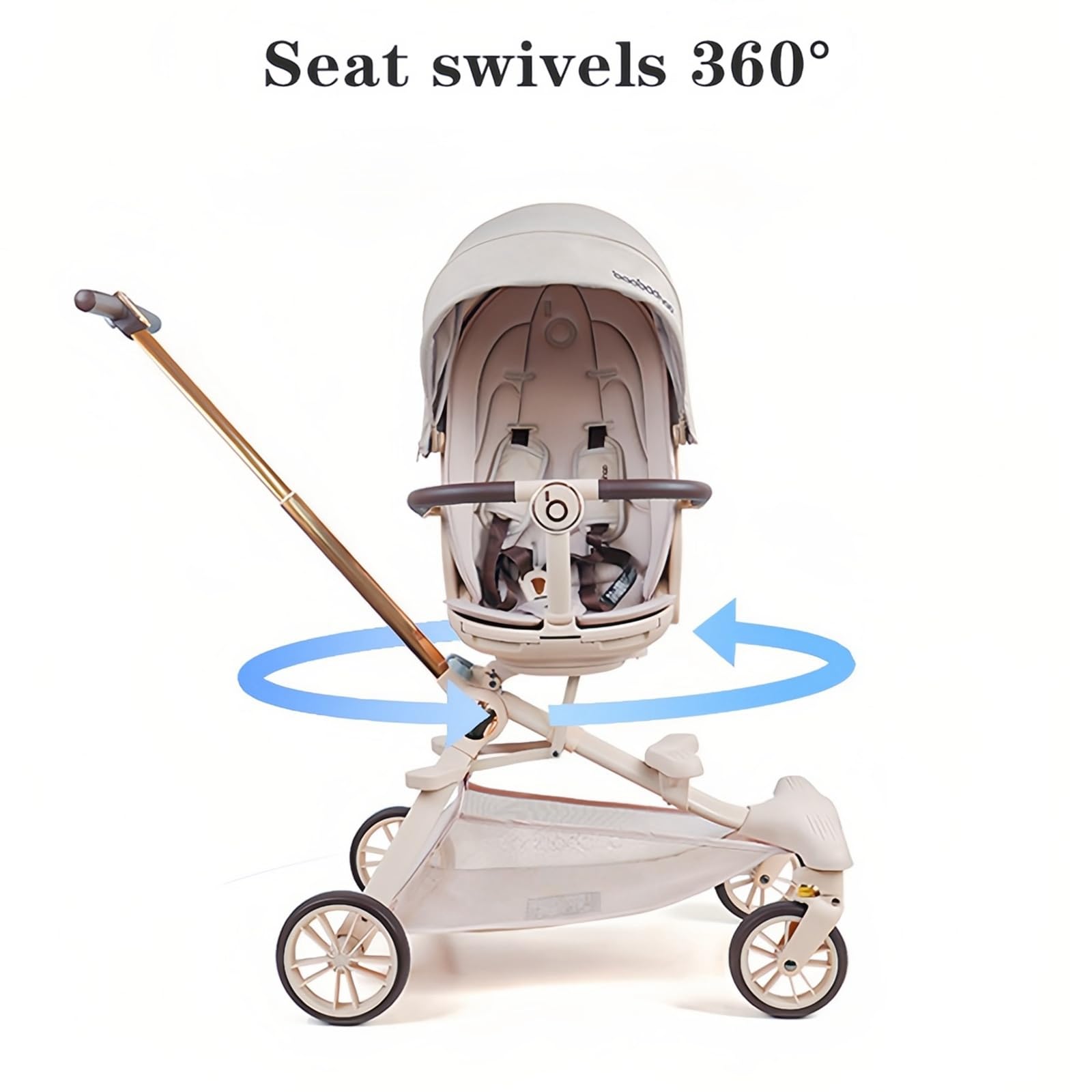 BAKISU stroller wagon with 360-degree reversible seat for parent-facing interaction.