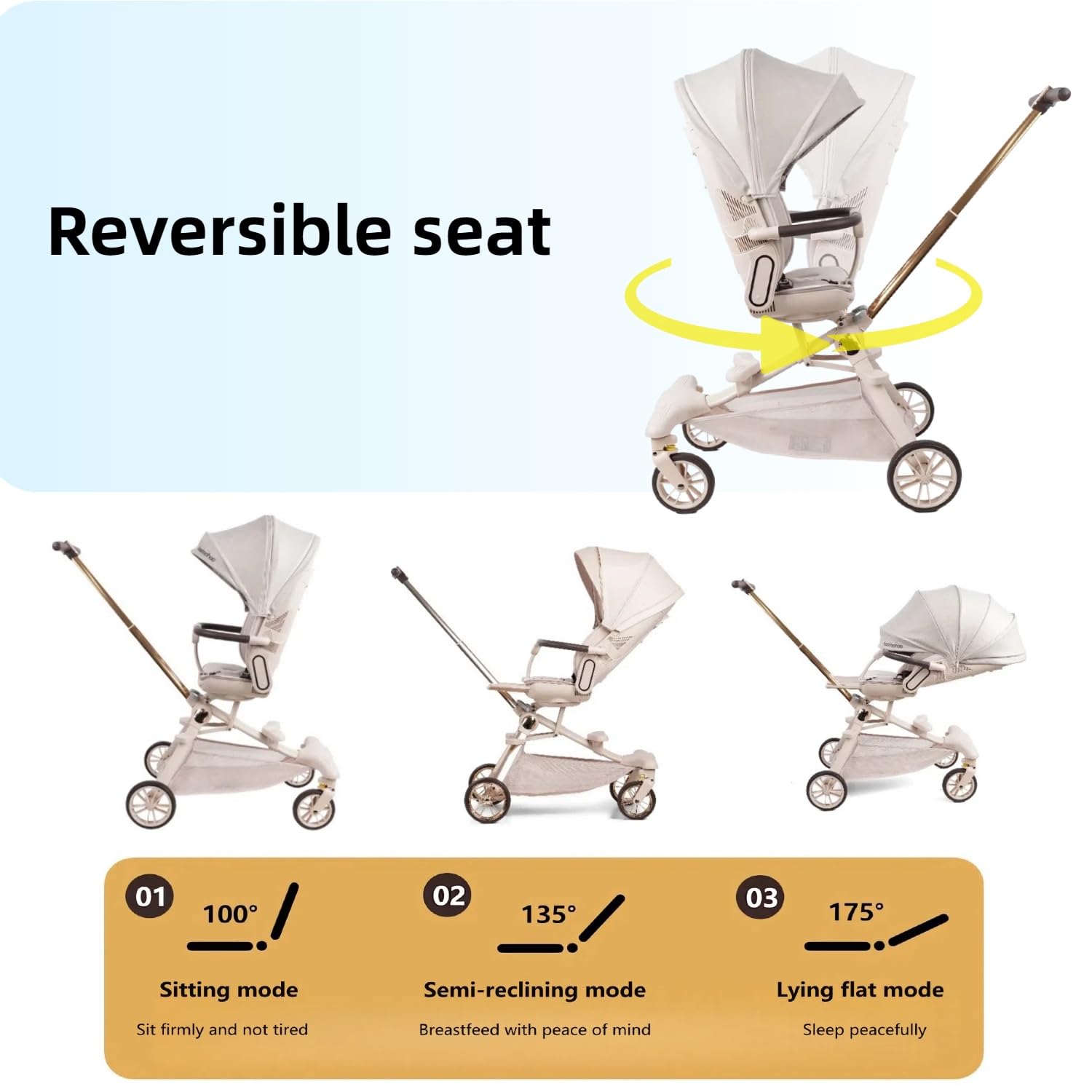 BAKISU adjustable sun canopy shields young riders from sun and wind.