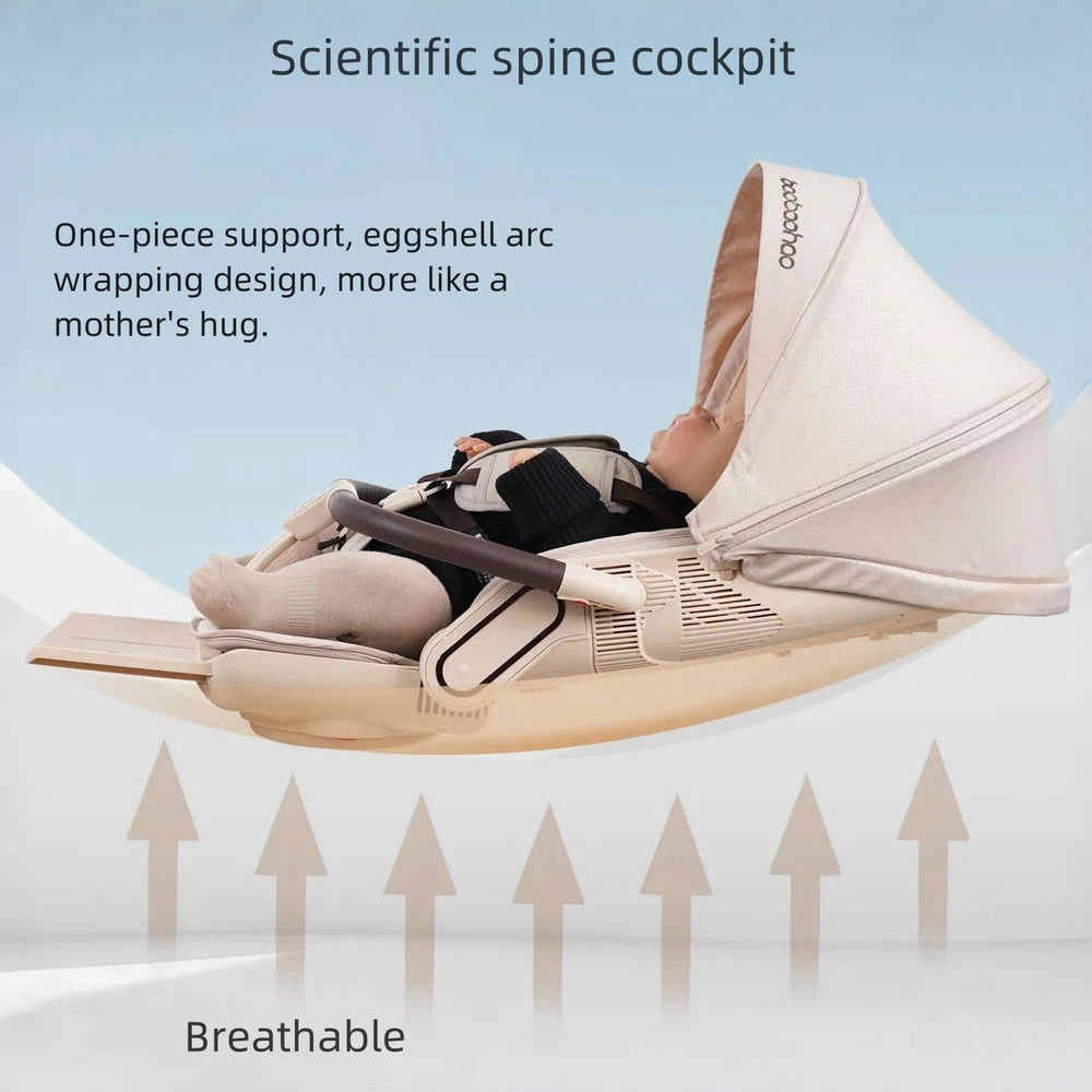 BAKISU elevated-seat design gives toddlers a better view of surroundings.