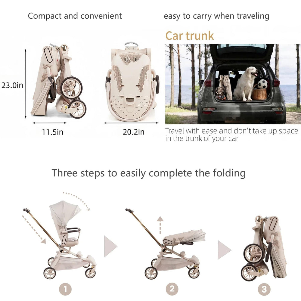 BAKISU storage basket fits essentials while the canopy provides shade.