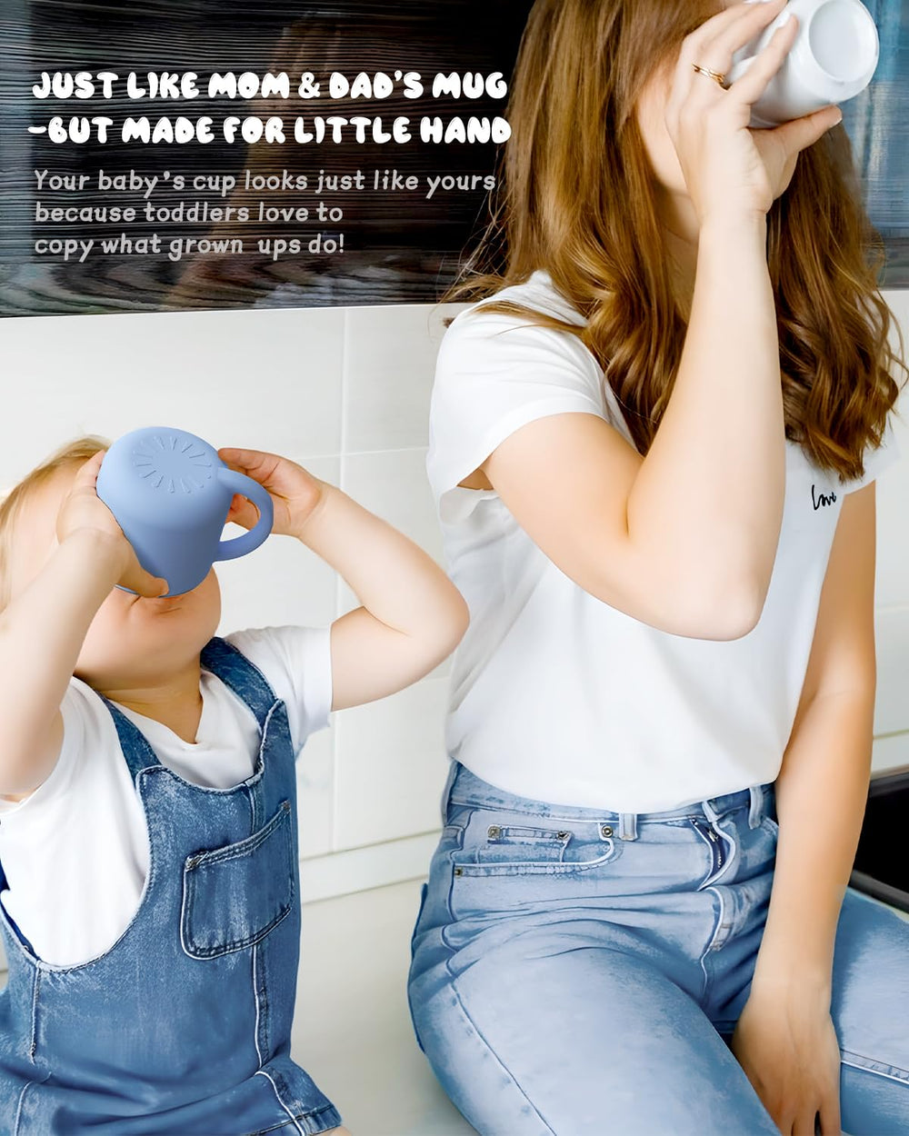 Bakpoco 2-in-1 open toddler cups ergonomic handle supports toddler independence.