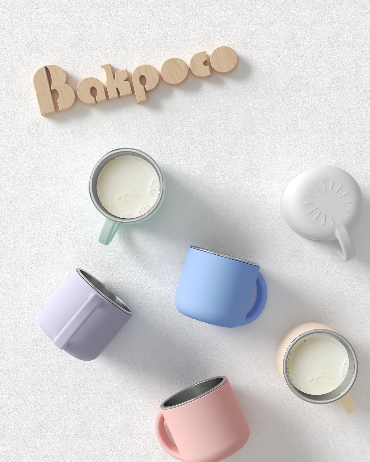 Bakpoco 2-in-1 open toddler cups ml-measuring scale to track intake.