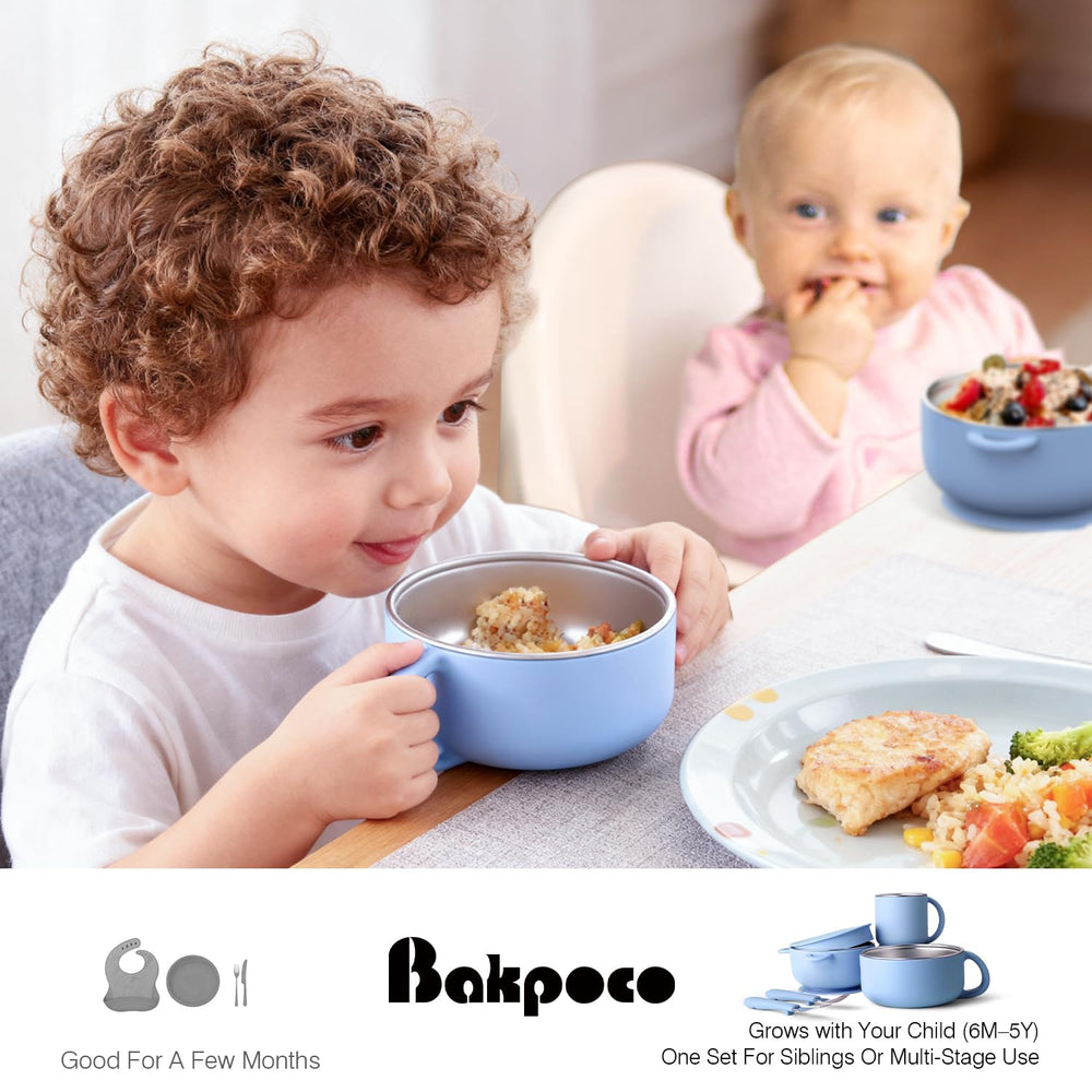 Bakpoco Kids Dinnerware Set easy-clean-stack design simplifies cleanup.