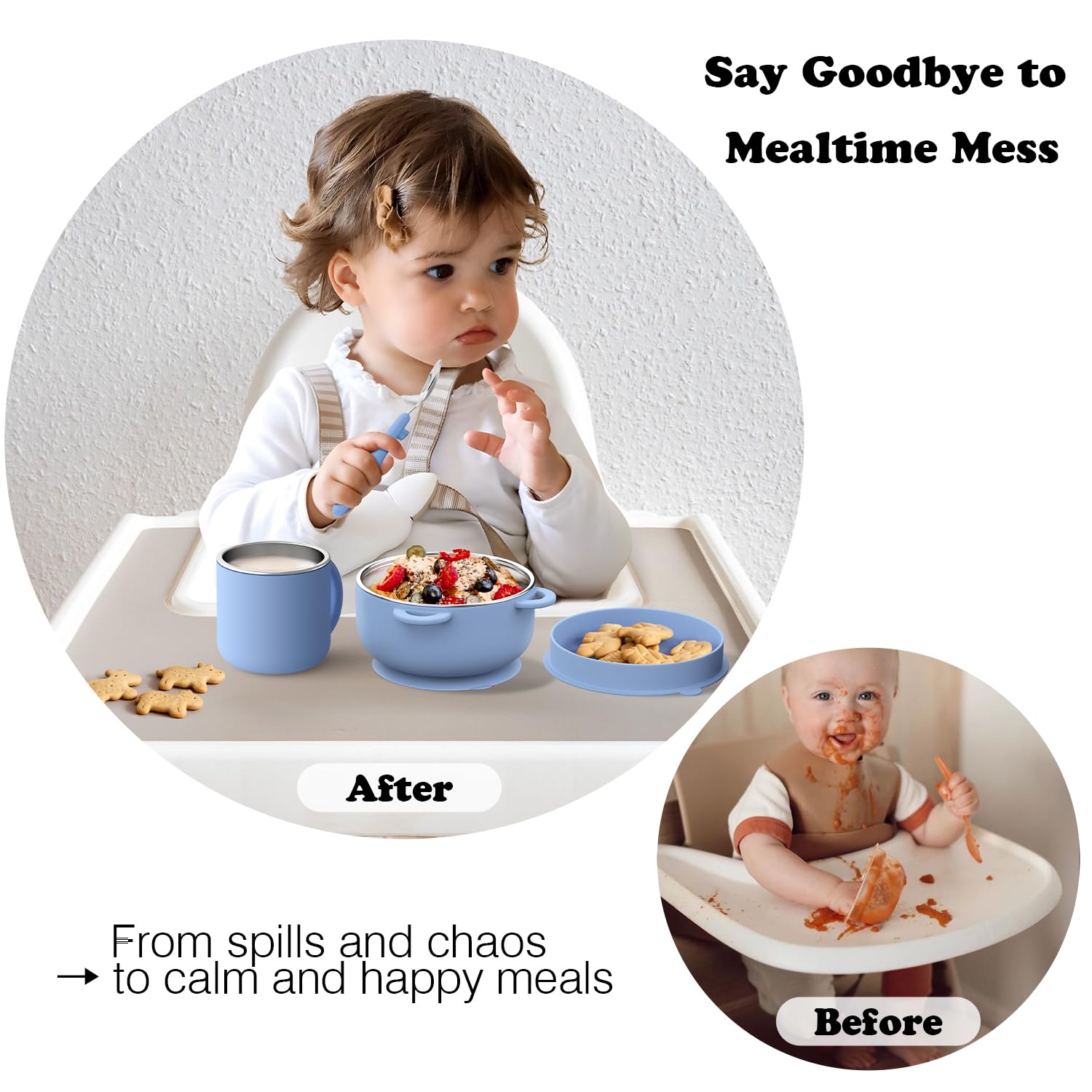 Bakpoco Kids Dinnerware Set food-grade steel ensures fresh, safe meals.