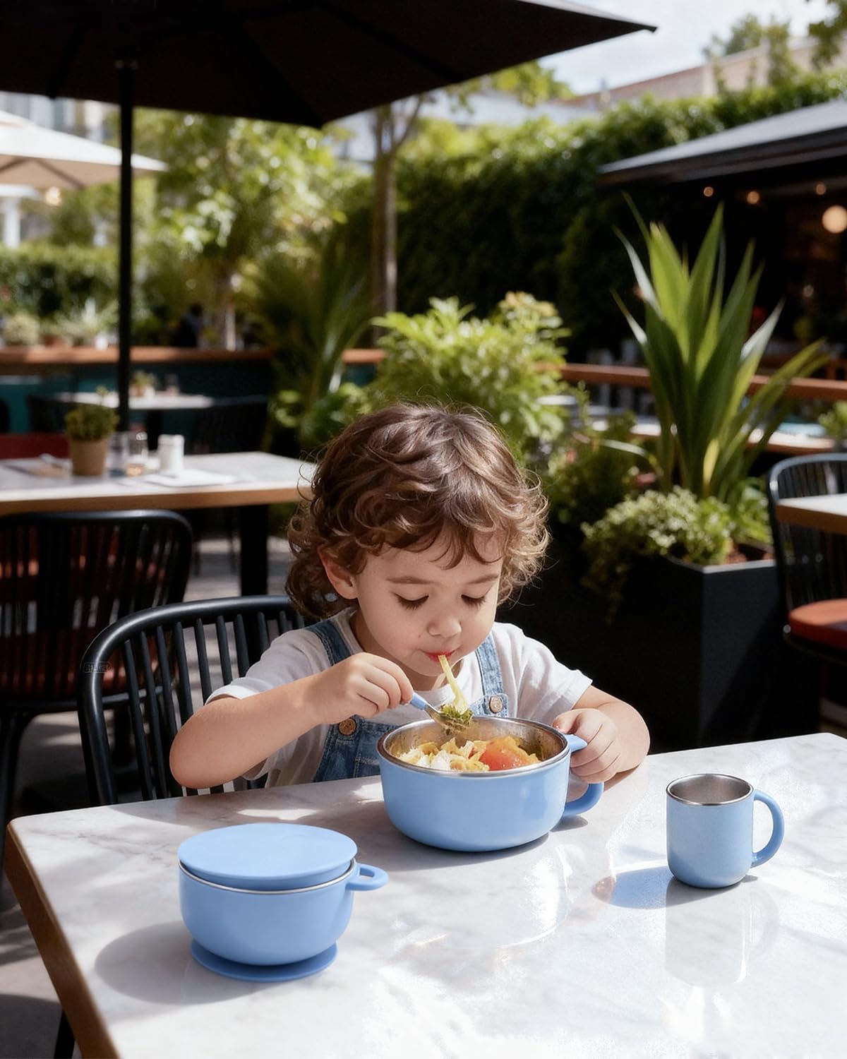 Bakpoco Kids Dinnerware complete set in Sage blends style with practicality