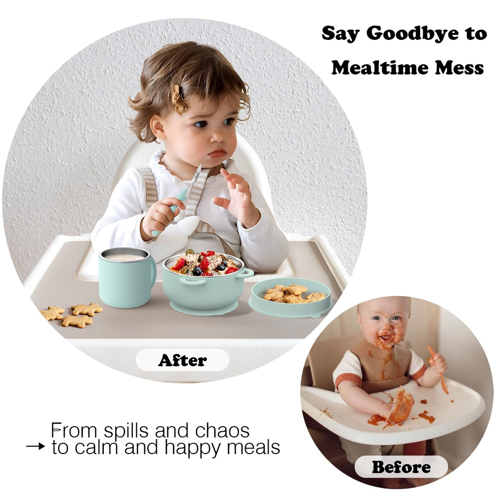 Bakpoco Kids Dinnerware silicone-lid snug-storage demonstrates travel-ready organization