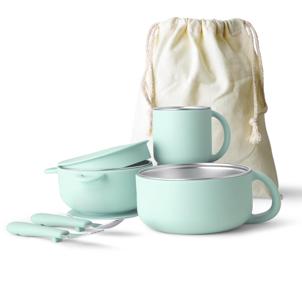 Bakpoco Kids Dinnerware suction-bowl on tray supports spill-free meals