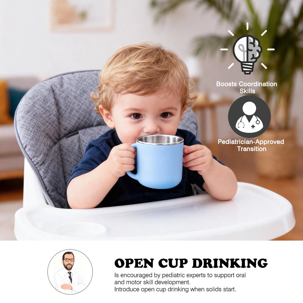 Bakpoco Kids Dinnerware Set silicone-shell soft-grip helps little hands grip.