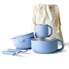Bakpoco Kids Dinnerware Set suction bowl on tray keeps meals tidy.