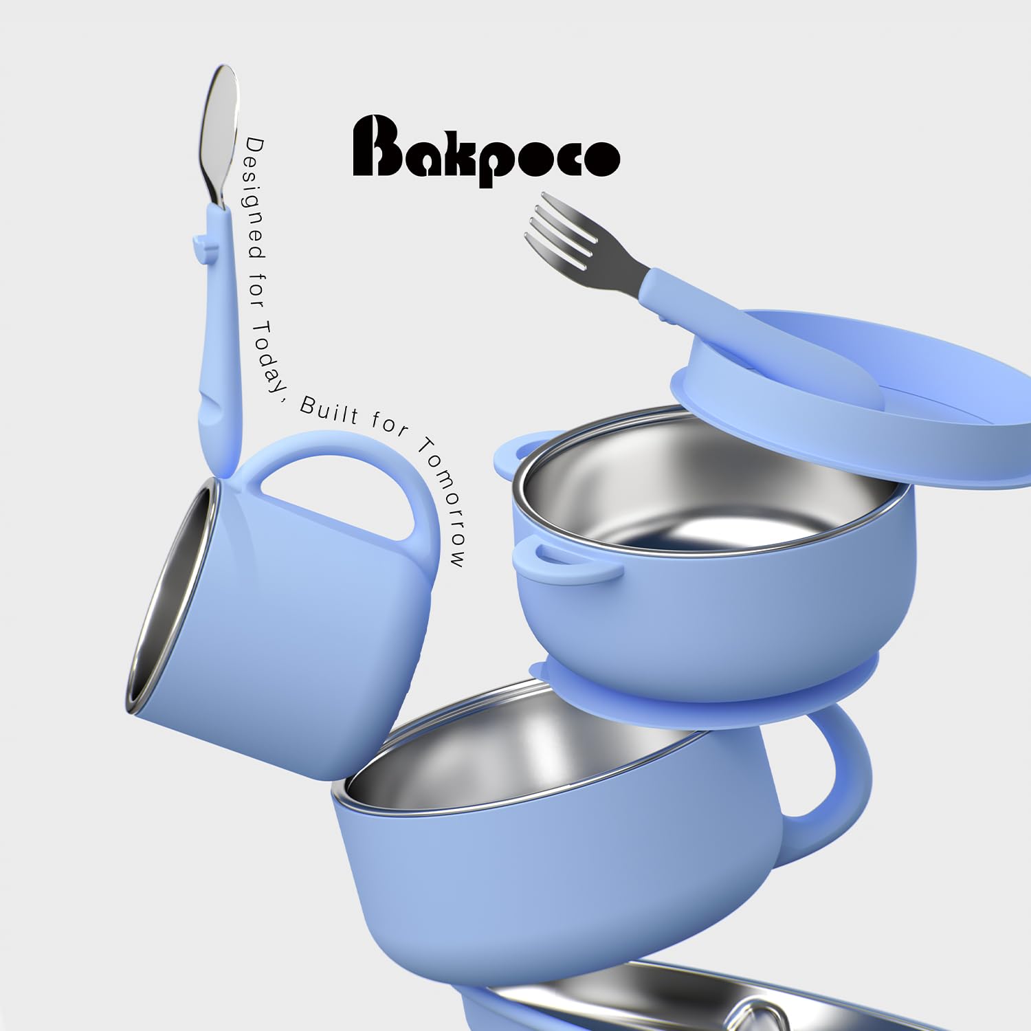 Bakpoco Kids Dinnerware Set utensils-and-cup complete kid-friendly dining.
