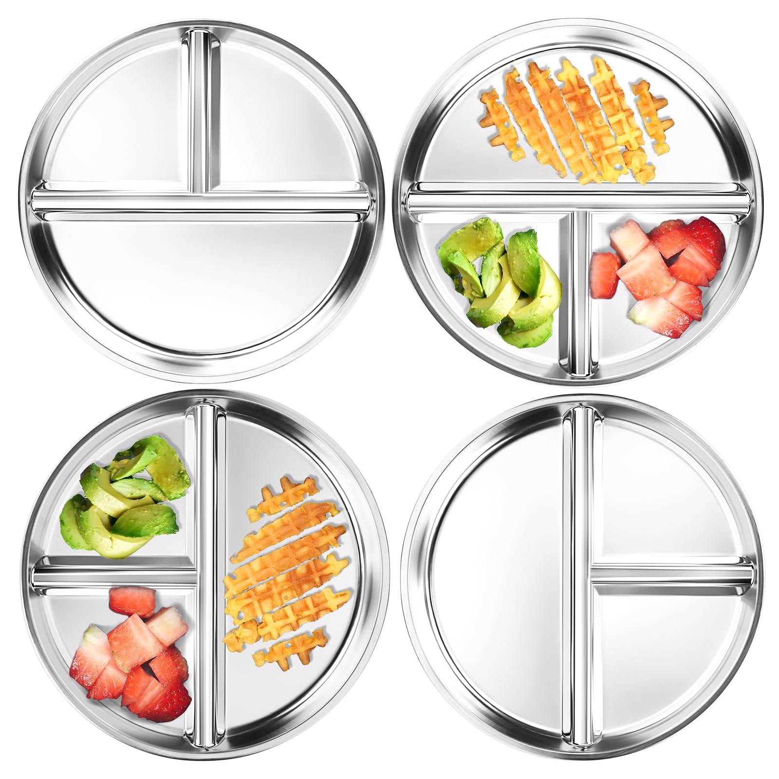 Bakpoco kids-plates-8in divided design keeps meals neat for kids during family dinners