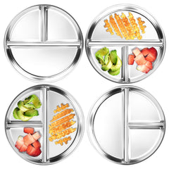 Bakpoco kids-plates-8in divided design keeps meals neat for kids during family dinners