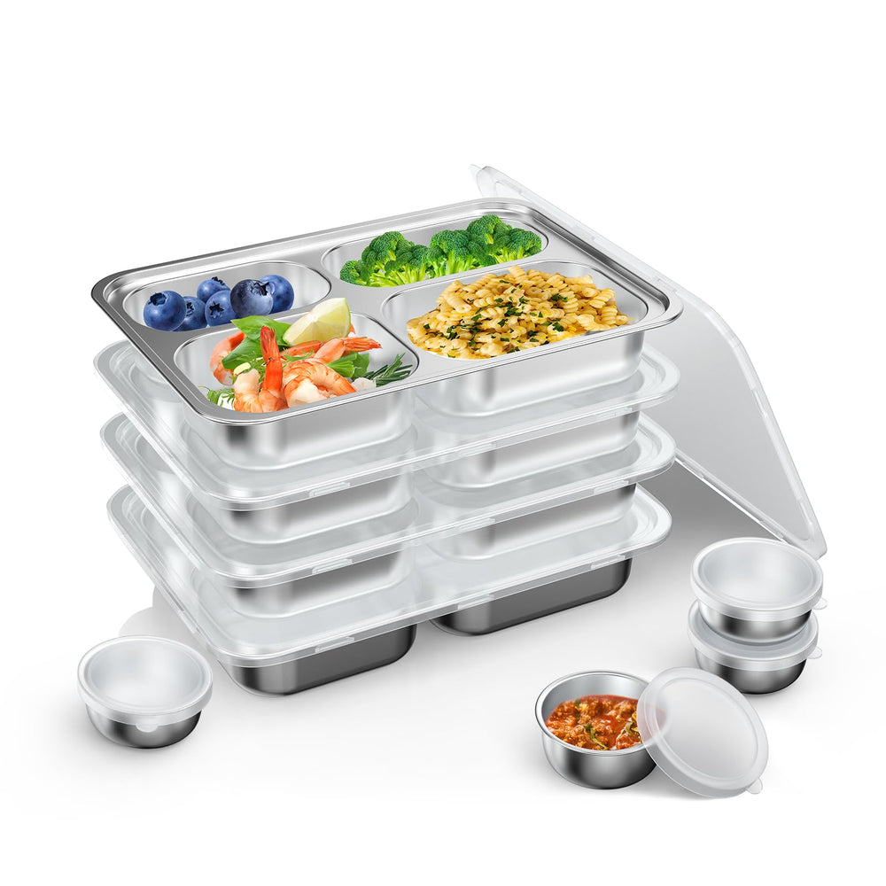 Bakpoco plate with lid and sauce container for leftovers and sauces.