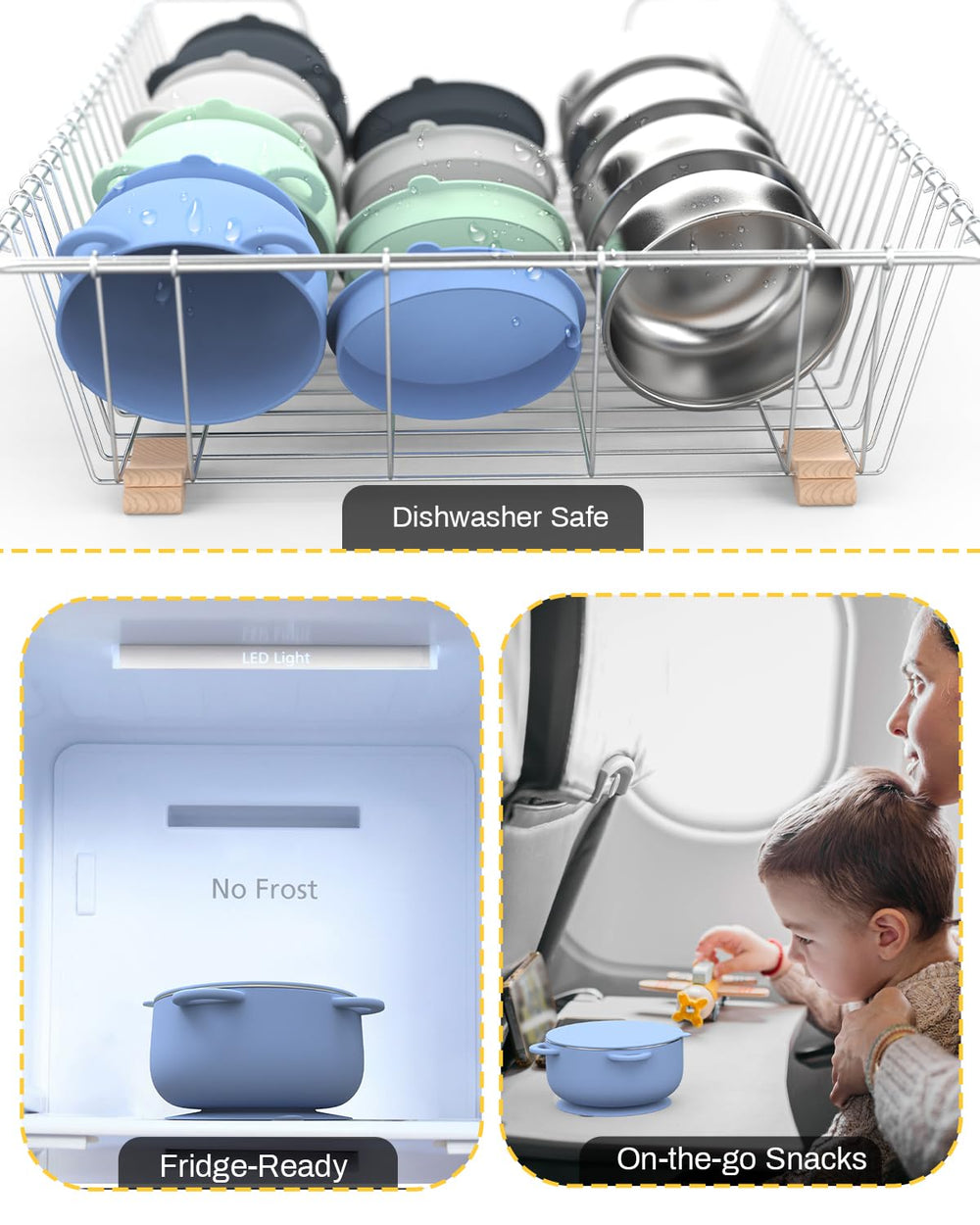 Bakpoco lid doubles as mini tray for on-the-go self-feeding support