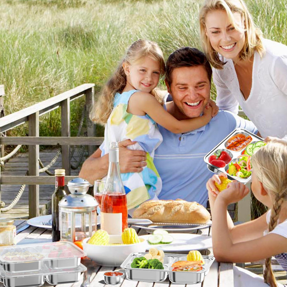 Bakpoco non-toxic stainless steel plate ensures safe mealtimes for kids.