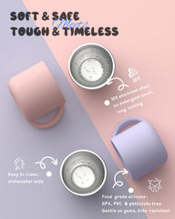 Bakpoco open cup with silicone shell assembled, soft gum contact and grip.