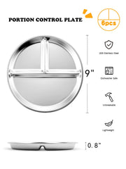 Bakpoco portion-control plate shows 2:1:1 ratio for portion awareness.