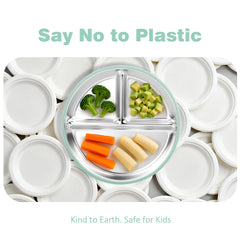 Bakpoco removable silicone sleeve on the toddler plate for easy grip.