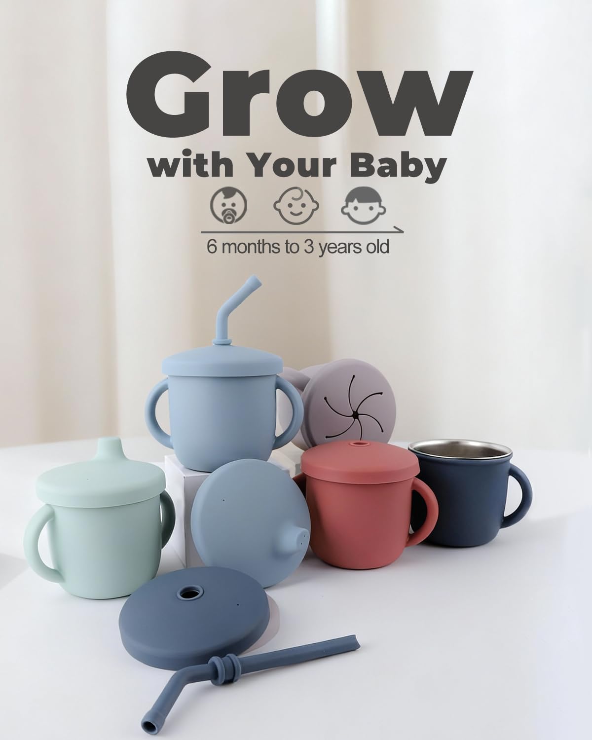 Bakpoco silicone outer shell in sage demonstrates soft-touch surface ideal for tiny hands.