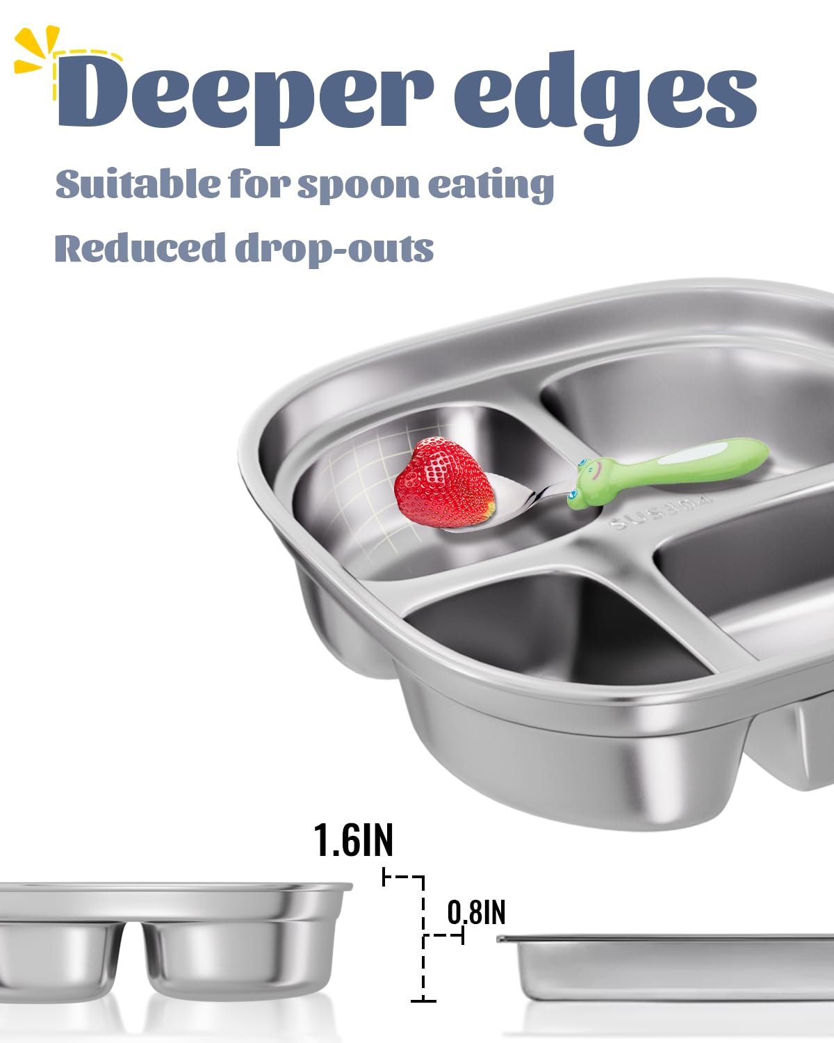 Bakpoco 304 stainless steel close-up showing durable, non-toxic material.