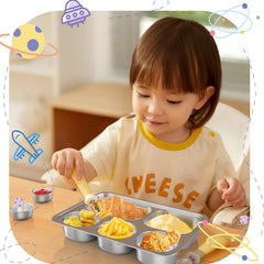 Bakpoco kids divided plate with five sections promotes portion control for kid-friendly meals