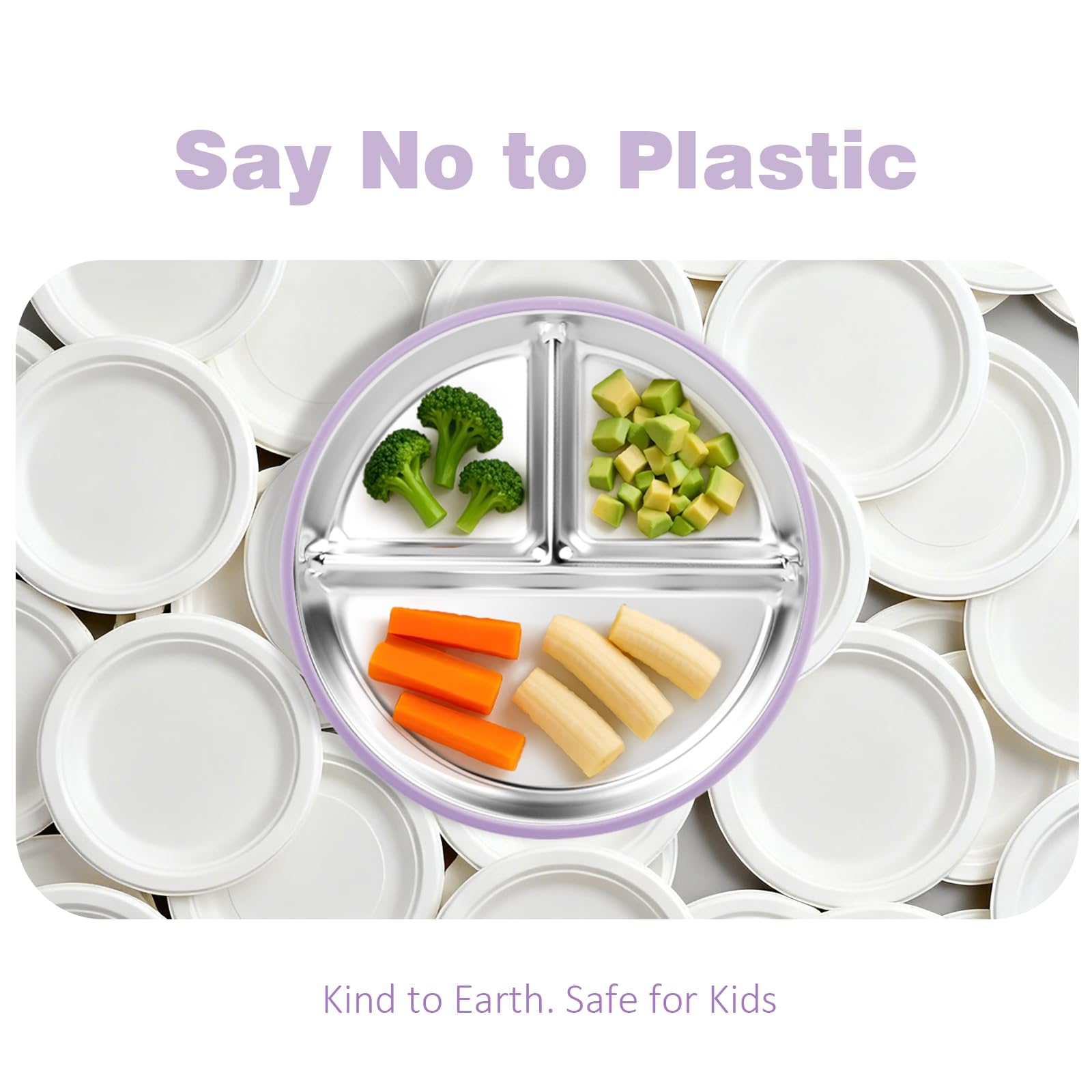 Bakpoco suction plate on highchair tray demonstrates strong grip during self-feeding.